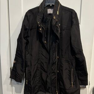 Tart Collections Black Utility Jacket with Gold Snap & Zippers